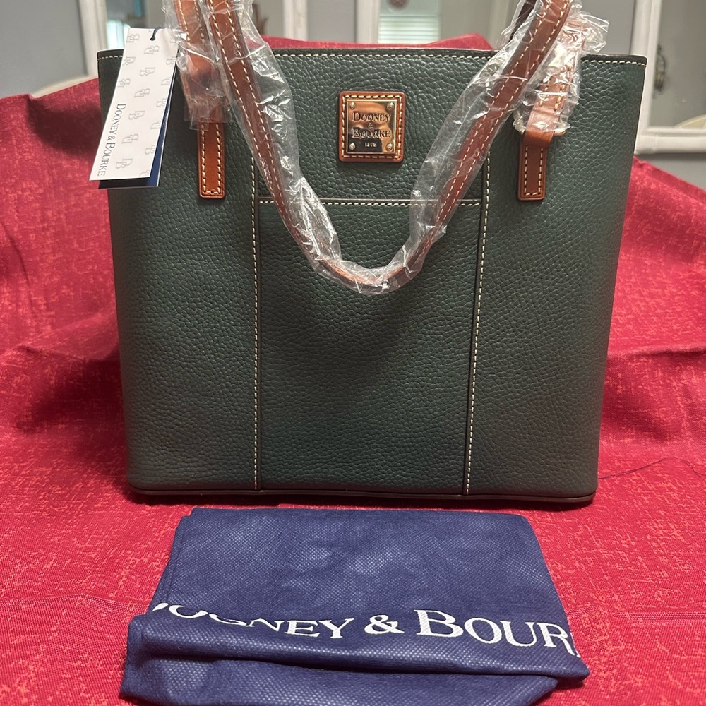 Dooney & Bourke Green Structured Leather Tote